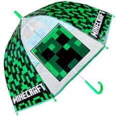 CurePink Skládací deštník s rukojetí Minecraft: Creeper (průměr 96 cm)