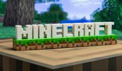 CurePink Plastová dekorativní 3D lampa Minecraft: Logo (41 x 90 x 55 cm)