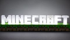 CurePink Plastová dekorativní 3D lampa Minecraft: Logo (41 x 90 x 55 cm)