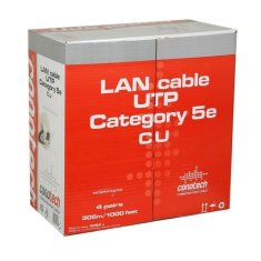 sapro UTP kabel CONO-TECH, LAN CAT5e, PVC, šedý, 305m