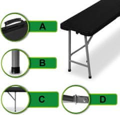 TZB Cateringová skládací lavice 180 cm černá