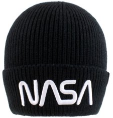 CurePink Zimní čepice NASA: Worn Logo (univerzální)