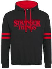 CurePink Pánská mikina Netflix|Stranger Things: Logo (2XL) černá bavlna