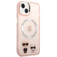 Karl Lagerfeld KLHMP14MHKCP hard silikonové pouzdro iPhone 14 PLUS 6.7" pink Karl & Choupette Aluminium Magsafe