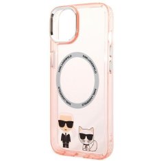 Karl Lagerfeld KLHMP14MHKCP hard silikonové pouzdro iPhone 14 PLUS 6.7" pink Karl & Choupette Aluminium Magsafe