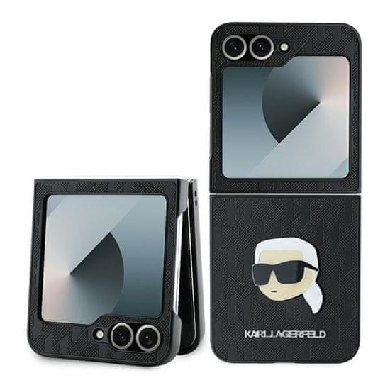 Karl Lagerfeld Originální kryt KARL LAGERFELD Saffiano Monogram KLHCZF6PGKSKIHK pro Samsung Galaxy Z Flip 6 , barva černá