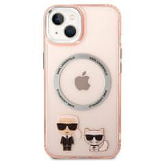 Karl Lagerfeld Kryt Karl Lagerfeld KLHMP14MHKCP Apple iPhone 14 Plus / 15 Plus hardcase pink Karl & Choupette Aluminium Magsafe