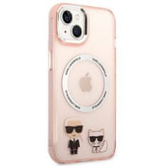 Karl Lagerfeld Kryt Karl Lagerfeld KLHMP14MHKCP Apple iPhone 14 Plus / 15 Plus hardcase pink Karl & Choupette Aluminium Magsafe