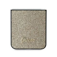 Guess Originální kryt GUESS 4G Glitter Script GUHCZF6HGGSHD pro Samsung Galaxy Z Flip 6 , barva zlatá