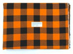 Mirtex Látka FLANEL 165 (K6 kostky velké oranžově-černé) -150cm / , 1 běžný metr