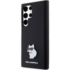 Karl Lagerfeld Originální kryt KARL LAGERFELD hardcase Silicone Choupette Metal Pin KLHCS24LSMHCNPK pro Samsung Galaxy S24 Ultra , barva černá