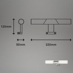 BRILONER BRILONER LED koupelnové svítidlo k zrcadlu, 32 cm, LED modul, 7W, 800 lm, chrom BRI 2113-018