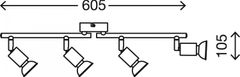 BRILONER BRILONER Bodové svítidlo 60,5 cm 4xGU10 12W 1000lm bílé BRI 2767-046