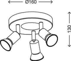 BRILONER BRILONER Bodové svítidlo pr. 16 cm 3xGU10 9W 750lm titan BRI 2915-034