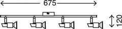 BRILONER BRILONER Bodové svítidlo 67,5 cm 4xGU10 12W 1120lm matný nikl BRI 2907-042