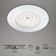 BRILONER BRILONER LED vestavné svítidlo, pr. 10 cm, 10,5 W, bílé IP44 BRI 7206-016