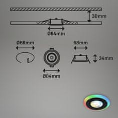 BRILONER BRILONER LED vestavná svítidla sada, pr.8,4 cm, 3x LED, 5 W, 460 lm, černá IP44 BRI 7040-035