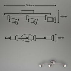 BRILONER BRILONER Bodové svítidlo 38,5 cm 3xGU10 3W 250lm matný nikl BRILO 2767-032