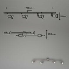 BRILONER BRILONER Bodové svítidlo 73 cm 4xGU10 3W 250lm matný nikl BRILO 2767-042