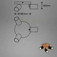 BRILONER BRILONER Bodové svítidlo pr. 19 cm 3xGU10 max. 9W černá BRILO 2922-035