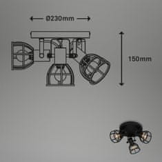 BRILONER BRILONER Bodové svítidlo pr. 23 cm 3x E14 25W černá BRILO 2669-035