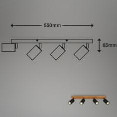 BRILONER BRILONER Bodové svítidlo 55 cm 4xGU10 max. 9W černá BRILO 2922-045