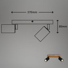 BRILONER BRILONER Bodové svítidlo 27 cm 2xGU10 max. 9W černá BRILO 2922-025