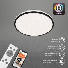 BRILONER BRILONER Hvězdné nebe CCT LED stropní svítidlo, pr. 33,3 cm, 24 W, 2500 lm, černá BRILO 3064-015