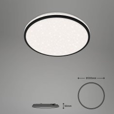 BRILONER BRILONER Hvězdné nebe CCT LED stropní svítidlo, pr. 33,3 cm, 24 W, 2500 lm, černá BRILO 3064-015