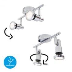 BRILONER BRILONER LED bodové svítidlo 27,5 cm 2xGU10 9,6W 800lm chrom BRI 2992-028