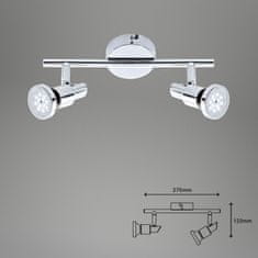 BRILONER BRILONER LED bodové svítidlo 27,5 cm 2xGU10 9,6W 800lm chrom BRI 2992-028