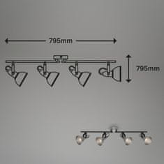 BRILONER BRILONER Bodové svítidlo 79,5 cm 4x E14 max. 40W antická stříbrná BRILO 2049-044