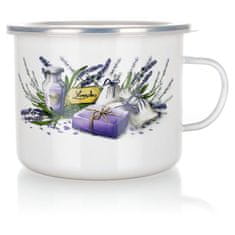 Banquet Hrnek smalt. pr.14cm 1,4l LAVENDER + plastové víko