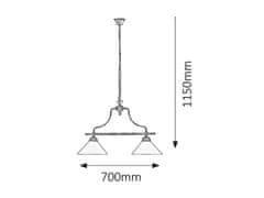 Rabalux Rabalux lustr Marian E27 2x MAX 60W bronzová 2707