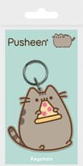 CurePink Přívěsek na klíče Pusheen: Pizza (5 x 6 cm) guma