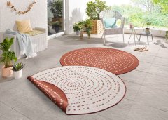 NORTHRUGS Kusový koberec Twin-Wendeteppiche 103110 terra creme kruh – na ven i na doma 140x140 (průměr) kruh