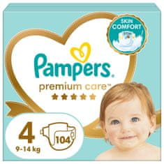 Pampers Pleny Premium Care, Velikost 4, Plenka 104x, 9kg-14kg