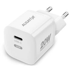 Aligator Nabíječka do sítě Power Delivery 20W, USB-C + kabel pro Apple - bílá