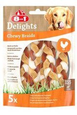 Pochoutka 8in1 Delights Chewy Braids XS/S 75g