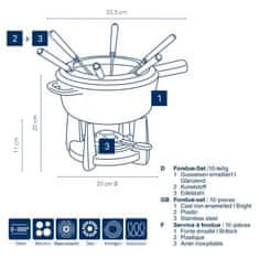 Kela Fondue sada Calido litina červená 33,5x20,0cm 20,0cm 1,8l KL-16620