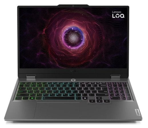 notebook Lenovo LOQ 15ARP9 (83JC008KCK) Luna Grey Wi-Fi ax Bluetooth HDMI 15,6 palců Full HD displej s velmi vysokým rozlišením excelentní zvuk audio procesor AMD Ryzen 7 NVIDIA GeForce RTX 4070 8GB GDDR6 24 GB RAM DDR5 1 TB SSD