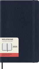 Diář Moleskine 2025 - měkké desky L, denní, modrý