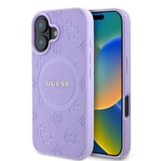 Guess Zadní kryt Saffiano Peony Stamp MagSafe pro iPhone 16 Purple