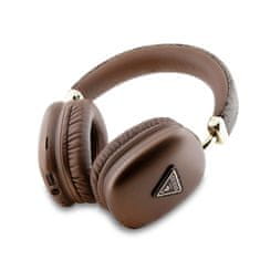 Guess  PU Leather 4G Triangle Logo Bluetooth Stereo Headphone Brown