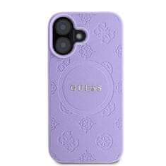 Guess Zadní kryt Saffiano Peony Stamp MagSafe pro iPhone 16 Purple