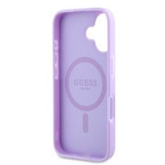 Guess Zadní kryt Saffiano Peony Stamp MagSafe pro iPhone 16 Purple