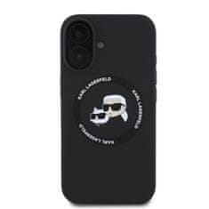 Karl Lagerfeld Zadní kryt Liquid Silicone K&amp;CH Heads MagSafe pro iPhone 16 Black