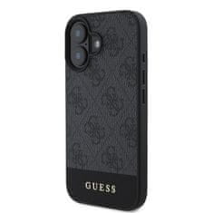 Guess Zadní kryt PU 4G Stripe pro iPhone 16 Grey