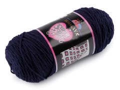 Kraftika 1ks (80809) modrá tmavá pletací příze super soft yarn 200