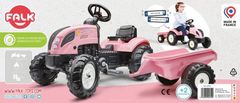 Falk FALK Traktor Country Star Pink pro pedály + přívěs a klakson na 2 roky.